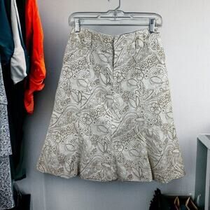 Eddie Bauer Women's 4 Cotton Linen Blend A Line Floral Y2K mini Skirt